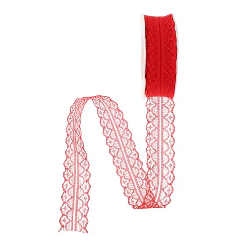 SHINEOFI 5 Stück Rote Vintage Spitzenband Besticktes Blumen-spitzenband Zum Nähen Geschenkverpackung Hochzeitsdeko DIY Basteln Vielseitiges Stoffband Für Blumengestecke Und Dekoration von SHINEOFI