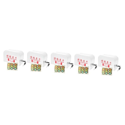 SHINEOFI 5 Stück Spitze Fall Kasse Visitenkartenhalter-organizer Brieftasche Sperren Aufbewahrungsboxen Aufbewahrungsbox Für Karten Abschließbar Namenskarten-organizer Plastik Transparent von SHINEOFI