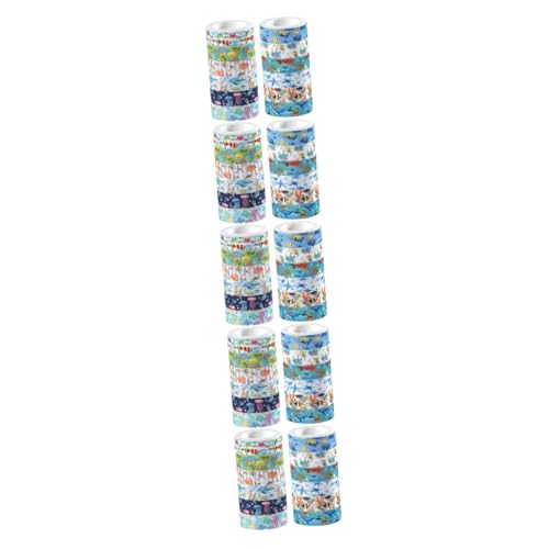 SHINEOFI 5 Stück Stempel-briefband-aufkleber Papierhandwerk Thematisiert Pastell Bausätze Aufkleber-scrapbooking Erwachsene Aufkleber Für Scrapbooking Tagebuch Schrott Szene von SHINEOFI