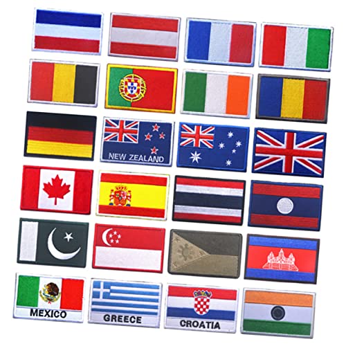 SHINEOFI 5 Stück Stickarmband Länderabzeichen Nähen National Tuch Union Frankreich-flaggen-patch Flaggenpatch Der Niederlande Abzeichen Zubehör Flecken Haken Portugal-flaggen-patch von SHINEOFI