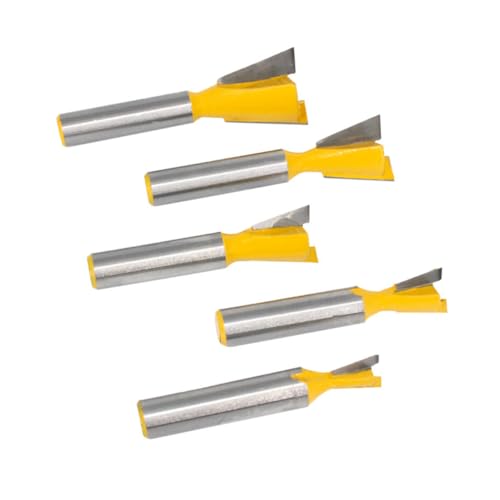 SHINEOFI 5 Stück Teiliges Dovetail Router Bit mit Hartmetallklingen Präzise Fräser für Verdeckte und Durchgehende Nutfräser Hitzebeständige Beschichtung für Schreiner und Holzhandwerk SHINEOFI 5 Stück Teiliges Dovetail Router Bit mit Hartmetallklingen Präzise Fräser für Verdeckte und Durchgehende Nutfräser Hitzebeständige Beschichtung für Schreiner und Holzhandwerk von SHINEOFI
