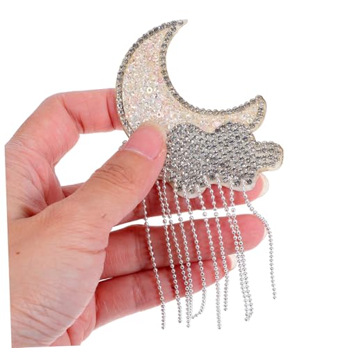 SHINEOFI 5 Stück Teiliges Mond Wolken-patches mit Strassquasten Selbstklebende Glitzer-applikationen für Kleidung Jeans Taschen Diy-modeverzierung Hitzebeständige Aufbügler SHINEOFI 5 Stück Teiliges Mond Wolken-patches mit Strassquasten Selbstklebende Glitzer-applikationen für Kleidung Jeans Taschen Diy-modeverzierung Hitzebeständige Aufbügler von SHINEOFI