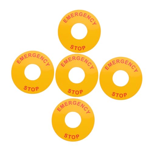 SHINEOFI 5 Stück Teiliges Not Aus Warnschild Selbstklebende Sicherheitsaufkleber für Elektrische Geräte Sichtbare Farbige Notfall Stop Aufkleber zur Schnellen Installation und SHINEOFI 5 Stück Teiliges Not Aus Warnschild Selbstklebende Sicherheitsaufkleber für Elektrische Geräte Sichtbare Farbige Notfall Stop Aufkleber zur Schnellen Installation und von SHINEOFI