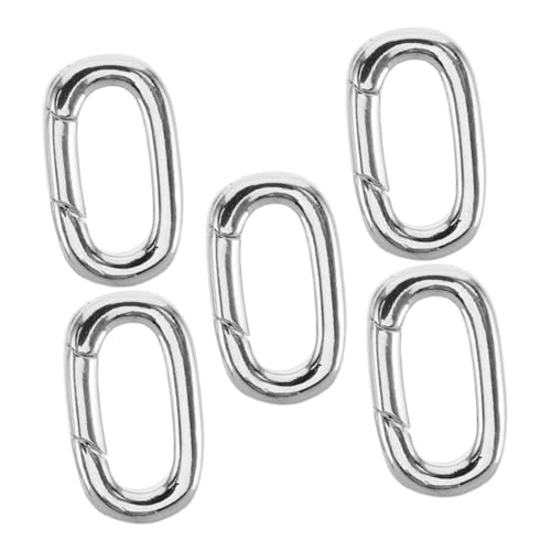 SHINEOFI 5 Stück Teiliges Ovaler Karabinerhaken Kupfer Langlebige Schmuckverbinder mit Sicherem Verschluss Vielseitig für Halsketten Armbänder Anhänger für Diy Schmuckherstellung von SHINEOFI