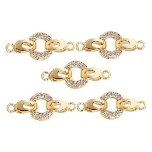 SHINEOFI 5 Stück Teiliges Schmuckverschluss Halsketten und Armbänder Vergoldet mit Zirkonia Flexible DIY Endkappen für Individuelle Schmuckherstellung Langlebig und Vielseitig Einsetzbar SHINEOFI 5 Stück Teiliges Schmuckverschluss Halsketten und Armbänder Vergoldet mit Zirkonia Flexible DIY Endkappen für Individuelle Schmuckherstellung Langlebig und Vielseitig Einsetzbar von SHINEOFI
