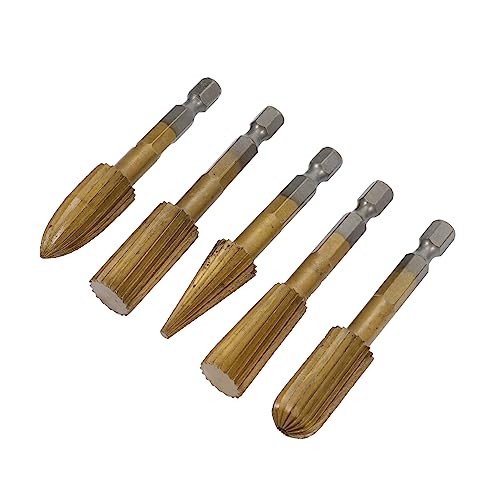 SHINEOFI 5 Stück Teiliges Set Hochgeschwindigkeitsstahl Rotationsfräser mit Sechskantgriff für Kunststoffbearbeitung Vielseitig Einsetzbar für und Schnitzarbeiten von SHINEOFI