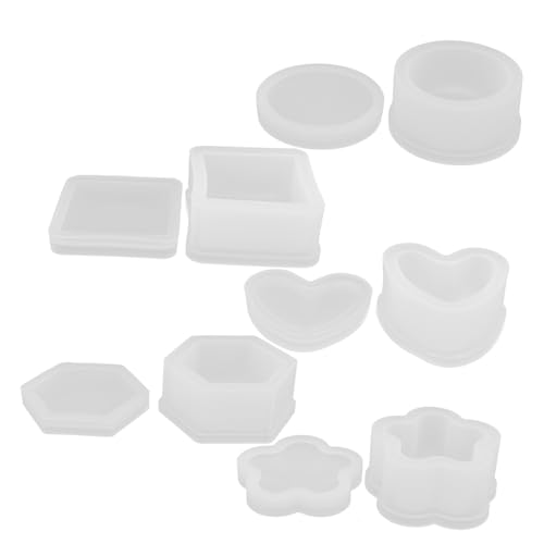 SHINEOFI 5 Stück Teiliges Silikon-box-formset mit Deckel Vielseitige Epoxidharz-gießform für Schmuck Kerzenhalter Aufbewahrungsbehälter DIY Resin Craft Herz- Rechteck- Sechseck- Blüten SHINEOFI 5 Stück Teiliges Silikon-box-formset mit Deckel Vielseitige Epoxidharz-gießform für Schmuck Kerzenhalter Aufbewahrungsbehälter DIY Resin Craft Herz- Rechteck- Sechseck- Blüten von SHINEOFI