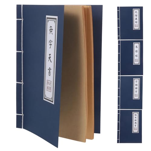 SHINEOFI 5 Stück Teiliges Vintage Kung-fu Notizbuch aus Kraftpapier Leeres Blatt-design Chinesischer Stil Leicht Vielseitig für Schule Büro Tagebuch und Kreatives Schreiben von SHINEOFI