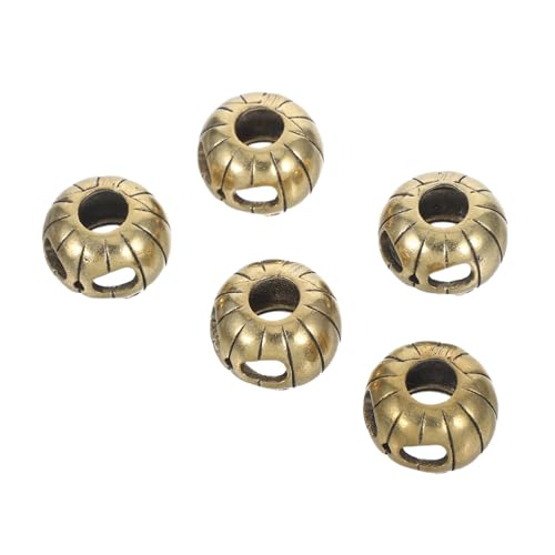 SHINEOFI 5 Stück Teiliges Vintage Messing Anhänger mit Kürbis und Design Handgefertigte Schmuckperlen für DIY Armbänder Schlüsselanhänger und Bastelzubehör für Halloween Schmuckherstellung von SHINEOFI