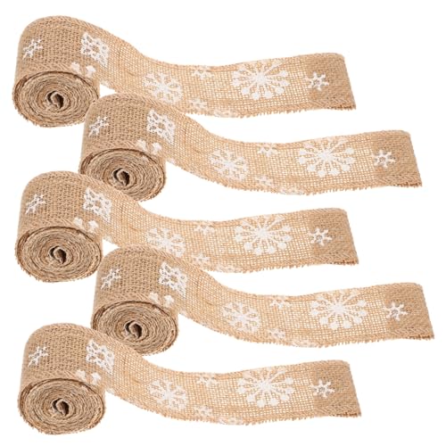 SHINEOFI 5 Stück Teiliges Weihnachts Geschenkband Bedrucktem Juteband mit Schneeflockenmotiv Vielseitig für Geschenkverpackung Weihnachtsbaumdeko und Bastelarbeiten Festliche Farbdrucke SHINEOFI 5 Stück Teiliges Weihnachts Geschenkband Bedrucktem Juteband mit Schneeflockenmotiv Vielseitig für Geschenkverpackung Weihnachtsbaumdeko und Bastelarbeiten Festliche Farbdrucke von SHINEOFI