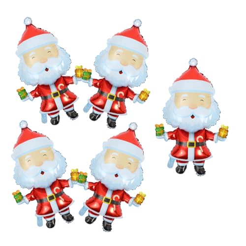 SHINEOFI 5 Stück Teiliges Weihnachtsdeko Luftballons mit Weihnachtsmann für Festliche Partys Kreative Folienballons für Stimmungsvolle Weihnachtsdekorationen SHINEOFI 5 Stück Teiliges Weihnachtsdeko Luftballons mit Weihnachtsmann für Festliche Partys Kreative Folienballons für Stimmungsvolle Weihnachtsdekorationen von SHINEOFI