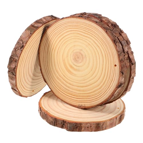 SHINEOFI 5 Stück Unbehandelte Runde Holzdiscs für Malerei Untersetzer Rustikale Wohnaccessoires und Fotografie Requisiten von SHINEOFI