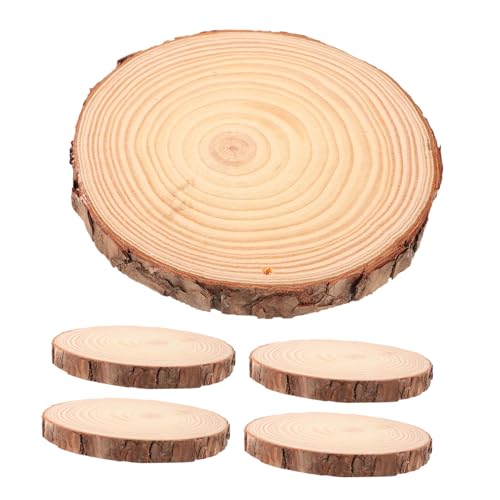 SHINEOFI 5 Stück Unvollendete Holzscheiben Kiefern Holzscheiben für DIY Bastelprojekte Rustikale Dekoration Fotorequisiten Vielseitige Naturholzscheiben von SHINEOFI