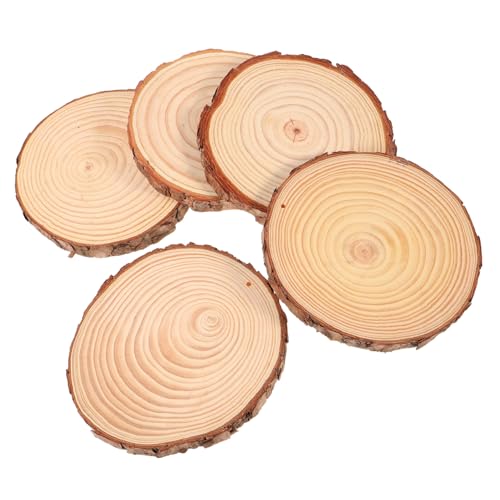 SHINEOFI 5 Stück Unvollendete Runde Holzscheiben Kiefernholz für Malerei Untersetzer und Rustikale Wohnkultur Fotorequisiten von SHINEOFI