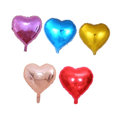 SHINEOFI 5 Stück Herz-ballons Große Ballons in Herzform Für Hochzeit Party Valentinstag Für Foto-hintergrund Leicht Aufzublasen Zufällige Farbe von SHINEOFI