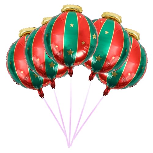 SHINEOFI 5 Stück Weihnachtsballons Party Dekoration Weihnachten Urlaub Weihnachtsfolienballon Aufblasbarer Folienballon Exquisites Ballondekor Folienballon-ornament Aluminiumfolie von SHINEOFI
