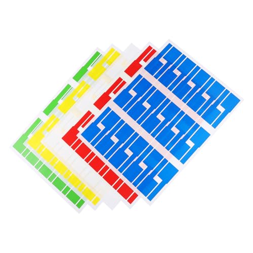 SHINEOFI 50 Blatt Selbstklebende Kabeletiketten Weiß Rot Grün Blau Gelb Je Beschriftbar Wasserfest Reißfest Ölbeständig Flexible Kabelmarkierer für Datenkabel Stromkabel für Büro und SHINEOFI 50 Blatt Selbstklebende Kabeletiketten Weiß Rot Grün Blau Gelb Je Beschriftbar Wasserfest Reißfest Ölbeständig Flexible Kabelmarkierer für Datenkabel Stromkabel für Büro und von SHINEOFI
