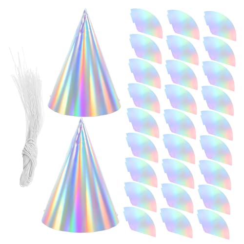 SHINEOFI 50 Partyhüte Für Papierkegel Design Mit Regenbogenmuster – Kindergeburtstags Und Babyparty Feiern – Prinzessinnen Und Karnevalskostüme von SHINEOFI