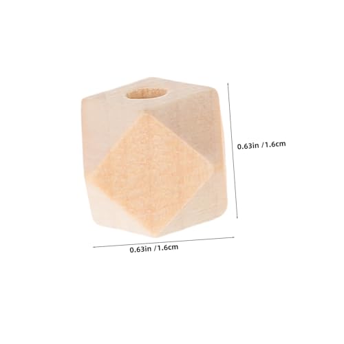 SHINEOFI 50 Stück Achteckige Holzperlen Unlackierte Geometrische Polygon Holzperlen für Schmuckherstellung Basteln DIY Armbänder Halsketten Dekoration von SHINEOFI