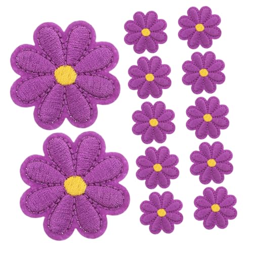 SHINEOFI 50 Stück Bestickte Blumen Aufnäher zum Aufbügeln Applikationen in Lila DIY Zubehör für Jeans Hüte Rucksäcke Hitzebeständig mit Starkem Kleber Vielseitige Stoffdekoration von SHINEOFI
