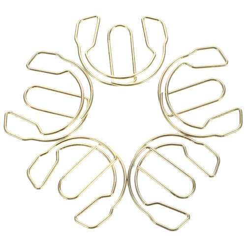 SHINEOFI 50 Stück Büroklammer für Kopfhörer büroartikel büromaterial paperclips dokumentenmappe lapdesk Kopfhörer-Büroklammer Einladungspapier Büroklammern Mini-Büroklammern Metall Golden von SHINEOFI