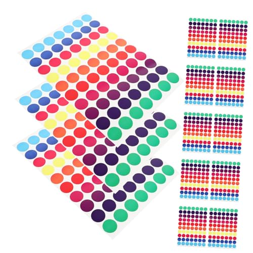 SHINEOFI 50 Stück Bunte Punktetiketten aufkleber Etiketten für Gewürzdosen rund Klebepunkte leere Etiketten Farbetiketten winzige Etiketten Farbcodierungsetiketten mit Punkten von SHINEOFI