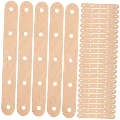SHINEOFI 50 Stück Diy Holzstäbchen mit Löchern Natürliche Farbtöne für Bastelarbeiten für Gruppenaktivitäten Schulprojekte und Kinderhandwerk von SHINEOFI