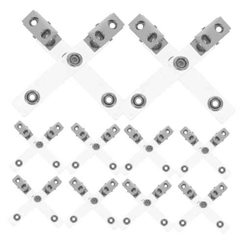 SHINEOFI 50 Stück Doppel Loch Clips mit Transparenten PVC Bändern für Id Karten Namensschilder und Vielseitige Anwendungen im Büro Schule und Gesundheitswesen von SHINEOFI