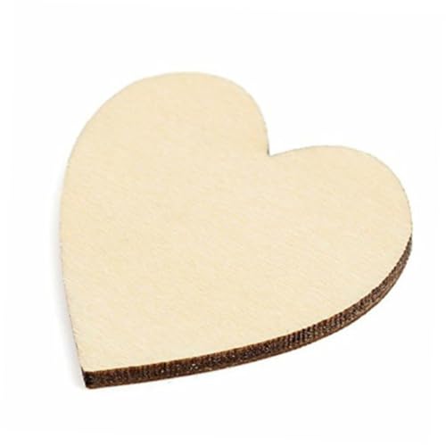 SHINEOFI 50 Stück Herzförmige Holzscheiben mit Rinde Naturholzscheiben für DIY Basteln Schmuckherstellung Hochzeitsdeko und Scrapbooking Zubehör von SHINEOFI