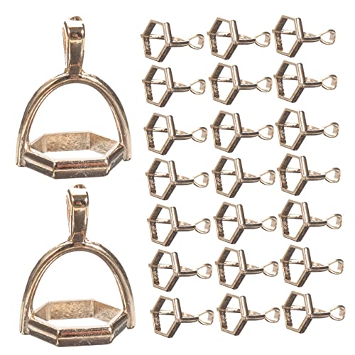 SHINEOFI 50 Stück Hexagon-säulen-anhänger Schlüssel Silber Halskette Herstellung Charme Reiz Sechseckige Verbindungsanhänger Sechskant-rahmenverbinder Diy Armbandverzierung Golden Legierung von SHINEOFI