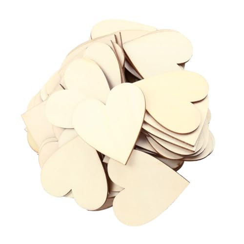 SHINEOFI 50 Stück Holzherz Scheiben mit Rinde Naturbelassen Holzscheiben für DIY Basteln Scrapbooking und Dekoration Holzplättchen für Kreative Holzdeko von SHINEOFI