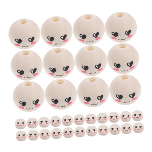 SHINEOFI 50 Stück Holzperlen mit Smile Gesicht für Runde DIY Bastelperlen für Kreative Projekte Holzperlen für Puppen und Hochzeitsdekorationen für Kunsthandwerk und Gemeinsames Basteln SHINEOFI 50 Stück Holzperlen mit Smile Gesicht für Runde DIY Bastelperlen für Kreative Projekte Holzperlen für Puppen und Hochzeitsdekorationen für Kunsthandwerk und Gemeinsames Basteln von SHINEOFI