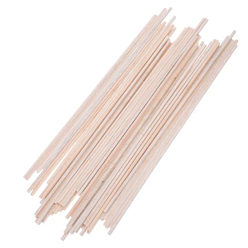 SHINEOFI 50 Stück Holzstäbe Holz Dübel Unbehandelte Holzleisten für Diy Bastelprojekte und Modellbau Beige für Präzise Gestaltung und Kreative Anwendungen von SHINEOFI