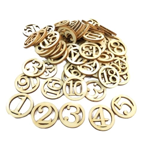 SHINEOFI 50 Stück Holzzahlen DIY Bastelstücke aus Hochwertigem Holz Glatte Oberfläche Langlebig Multifunktionale Holzornamente für Handarbeit und Kreative Dekoration Zufällige Muster SHINEOFI 50 Stück Holzzahlen DIY Bastelstücke aus Hochwertigem Holz Glatte Oberfläche Langlebig Multifunktionale Holzornamente für Handarbeit und Kreative Dekoration Zufällige Muster von SHINEOFI