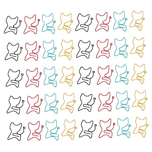 SHINEOFI 50 Stück Katzenmotiv Büroklammern Kreative Lesezeichen Clips aus Metall für Bürobedarf Zufällige Farben Organisieren und Dekorieren Sie Notizen Kalender und Zufällige Farbe von SHINEOFI