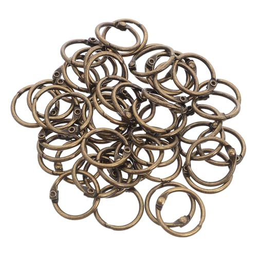 SHINEOFI 50 Stück Metall buchringe Abnehmbare Binderinge mit Antikem Bronze finish Robuste Öffnungsringe für Notizbücher Planer Karteikarten und Kreative Büroanwendungen von SHINEOFI