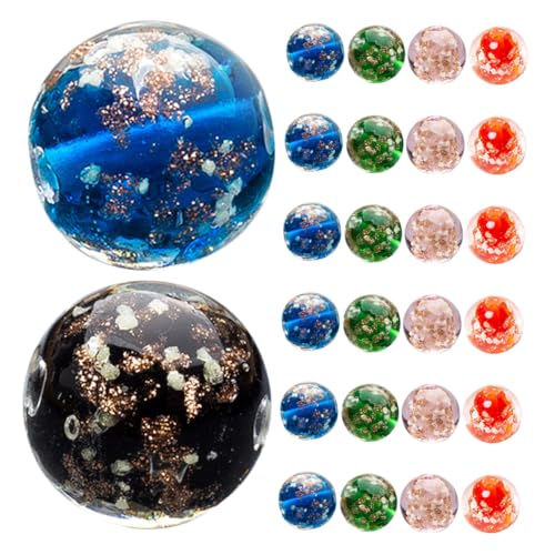 SHINEOFI 50 Stück Nachtleuchtende Glasperlen DIY Materialien für Schmuckherstellung Runde Spacer Beads Rot Grün Schwarz für Armbänder und SHINEOFI 50 Stück Nachtleuchtende Glasperlen DIY Materialien für Schmuckherstellung Runde Spacer Beads Rot Grün Schwarz für Armbänder und von SHINEOFI