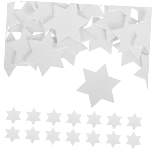 SHINEOFI 50 Stück Natürliche Holzsterne zum Basteln Vielseitige Dekoration für Party Handwerk Unvollendete Holzsterne für Kreative von SHINEOFI