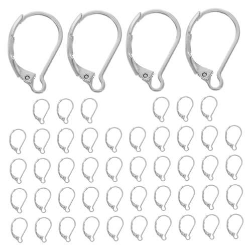 SHINEOFI 50 Stück Ohrringschnalle Aus Edelstahl Ohrhaken Aus Edelstahl Französische Ohrhaken Ohrringhaken Schmuck Silber Rostfreier Stahl SHINEOFI 50 Stück Ohrringschnalle Aus Edelstahl Ohrhaken Aus Edelstahl Französische Ohrhaken Ohrringhaken Schmuck Silber Rostfreier Stahl von SHINEOFI