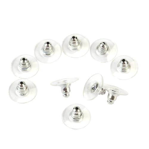 SHINEOFI 50 Stück Ohrstecker verschlüsse aus Metall mit Weißem Kunststoffpolster Ergonomisch Langlebig Leicht Praktisches Schmuckzubehör SHINEOFI 50 Stück Ohrstecker verschlüsse aus Metall mit Weißem Kunststoffpolster Ergonomisch Langlebig Leicht Praktisches Schmuckzubehör von SHINEOFI