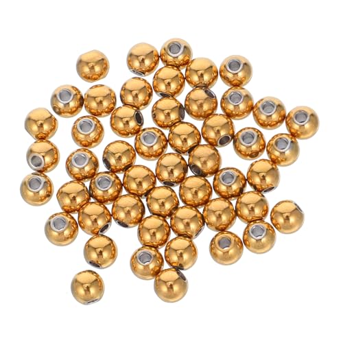 SHINEOFI 50 Stück Runde Abstandsperlen: 5 Mm, Lose Perlen Aus Edelstahlmetall Für Die Herstellung Von Schmuckzubehör Für Selbstgemachte Armbänder, 1,5 Mm Loch SHINEOFI 50 Stück Runde Abstandsperlen: 5 Mm, Lose Perlen Aus Edelstahlmetall Für Die Herstellung Von Schmuckzubehör Für Selbstgemachte Armbänder, 1,5 Mm Loch von SHINEOFI