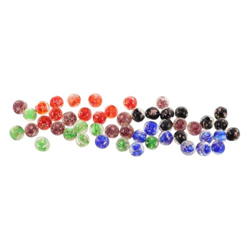 SHINEOFI 50 Stück Runde Nachtleuchtende Spacer für Diy Schmuck Armbänder und Bastelarbeiten in Blau Schwarz Grün Rot Lila von SHINEOFI