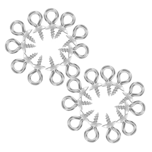 SHINEOFI 50 Stück Schafsportschrauben Winzige Augenschrauben Kleine Augenhaken Ösennadel Zum Selbermachen Kleine Ösenschrauben Ösenhaken Schrauben Verschlüsse Haken Rostfreier Stahl Silver von SHINEOFI