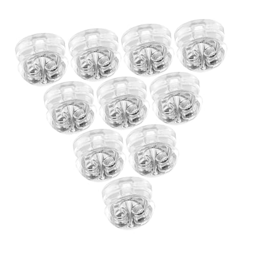 SHINEOFI 50 Stück Silikon Ohrstecker Verschluss Silberfarbe Weich Sicherer Halt Für Dünne Stifte Wiederverwendbar Komfortabel Für Damen Herren Ohrschmuck Ersatz von SHINEOFI
