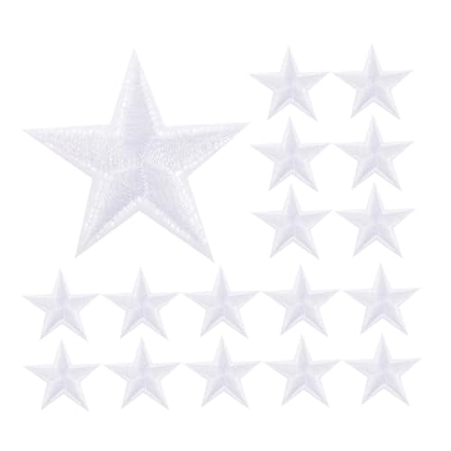 SHINEOFI 50 Stück Stern-stickpatch Aufnäher Mit Sternenstickerei Patches Nähen Stickpatches Gestickte Reparaturflicken Sternaufnäher Für Kleidung Aufnäher Zum Aufbügeln Polyester Weiß von SHINEOFI