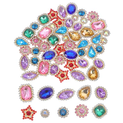 SHINEOFI 50 Stück Strasssteine Blumen Kristallknöpfe Für Selbstgemachte Haar Accessoires – Kristall Strasssteine ​​Zum Nähen Für Kunsthandwerk Und Kleidungsdekorationen von SHINEOFI
