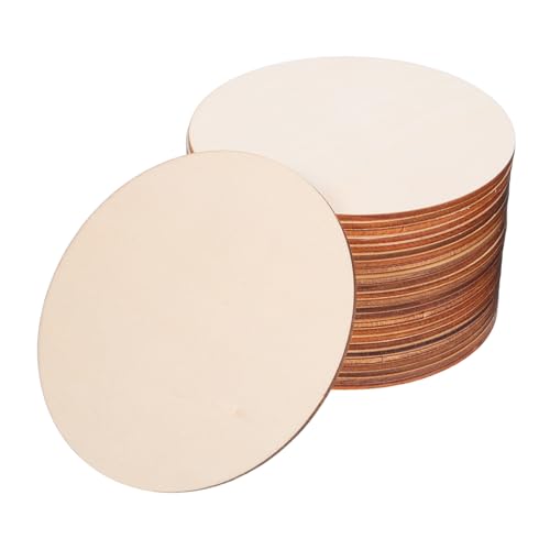 SHINEOFI 50 Stück Teiliges Kleine Runde Holzkreise zum Basteln Vorgeschliffen mit Glatter Oberfläche Natürliche Holzscheiben für DIY Kunstprojekte Türanhänger Hochzeitsdeko und von SHINEOFI