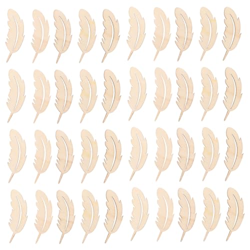 SHINEOFI 50 Stück Teiliges Naturbelassene Holzfedern Fein Geschnitzte DIY Holzplättchen mit Symbolischem Federdesign Robuste Dekoration für Hochzeit Wand Heimprojekte Geschenkverpackung SHINEOFI 50 Stück Teiliges Naturbelassene Holzfedern Fein Geschnitzte DIY Holzplättchen mit Symbolischem Federdesign Robuste Dekoration für Hochzeit Wand Heimprojekte Geschenkverpackung von SHINEOFI