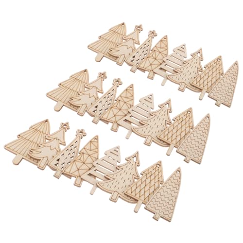SHINEOFI 50 Stück Unbearbeitete Miniatur Holzstücke Baumform für Diy Projekte für Kreative Dekorationen und zur Weihnachtszeit von SHINEOFI