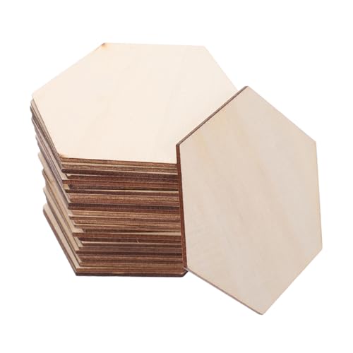 SHINEOFI 50 Stück Unbehandelte Sechseckige Holzstücke Naturholz Rohlinge für Diy Bastelprojekte Handbemalung Wanddekoration Holz Hexagon Ausschnitte SHINEOFI 50 Stück Unbehandelte Sechseckige Holzstücke Naturholz Rohlinge für Diy Bastelprojekte Handbemalung Wanddekoration Holz Hexagon Ausschnitte von SHINEOFI